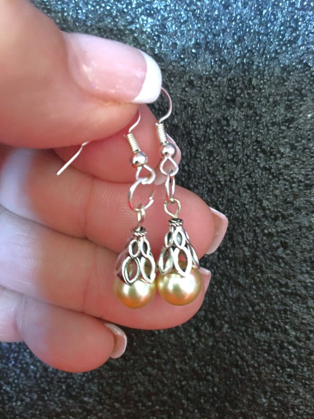 Soft Yellow Teardrop Bead Dangle Earrings
